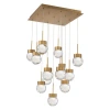 Modern Forms Double Bubble Led Multi-light Pendant In Aged Brass