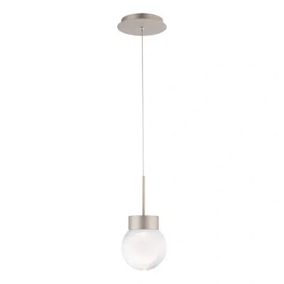 Modern Forms Double Bubble  Single Globe Dimmable Led Pendant In Satin Nickel