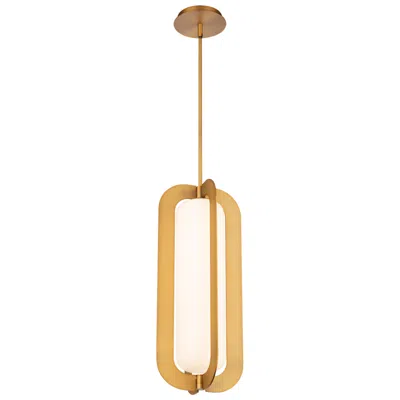 Modern Forms Echelon 21.63"h X 9"w 1-light Pendant In Aged Brass
