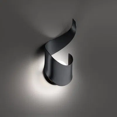 Modern Forms Flamme Aluminum Led Wall Light In Matte Black