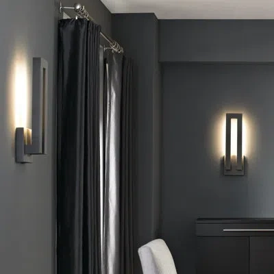Modern Forms Forq 2-bulb 18'' H Integrated Led Outdoor Armed Sconce In Black