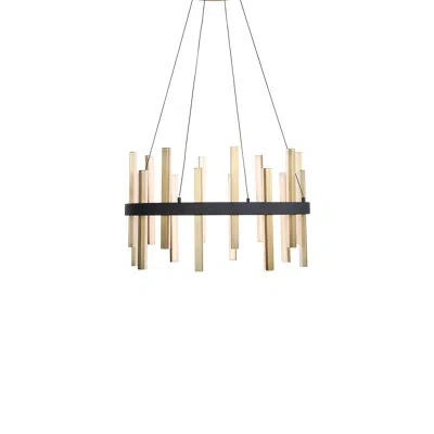 Modern Forms Harmonix 1 - Light Unique / Statement Geometric Led Chandelier In Black,aged Brass
