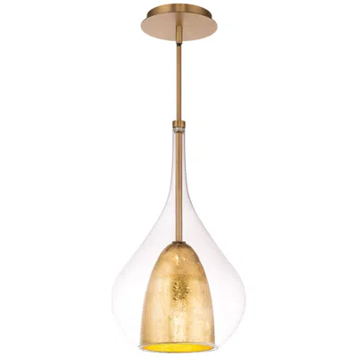 Modern Forms Helios 17 1/4" Modern Aged Brass And Glass Small Pendant
