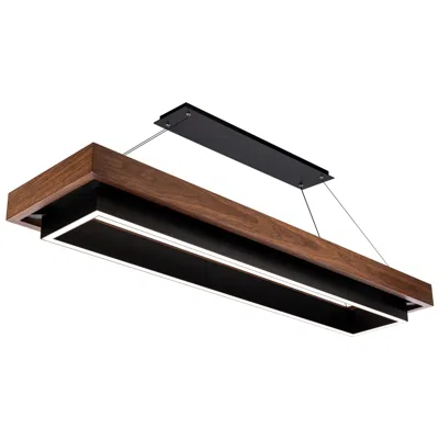 Modern Forms Hustler 54" Wide Black And Walnut Led Linear Pendant