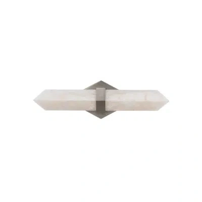 Modern Forms Javelin 18" Dimmable Led  Spanish Alabaster Bath Vanity & Wall Bar In Brushed Nickel