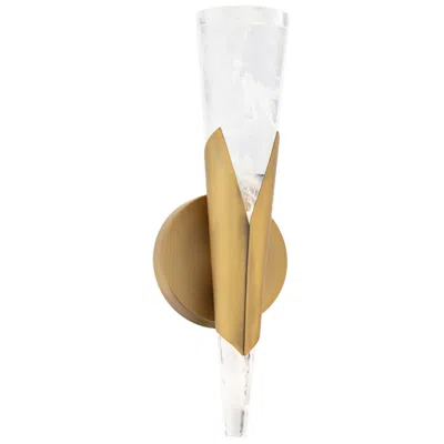 Modern Forms Kilt 16"h X 3.5"w 1-light Wall Sconce In Aged Brass In Multi