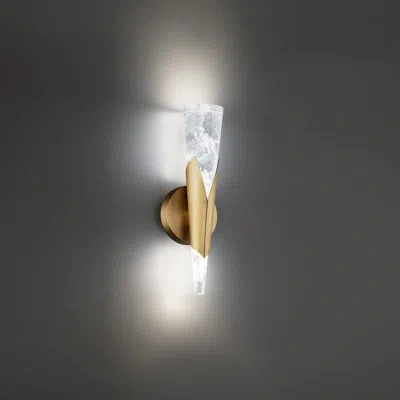 Modern Forms Kilt Led Dimmable Wall Sconce In Aged Brass