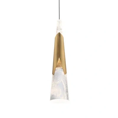 Modern Forms Kilt Led Mini Pendant In Aged Brass