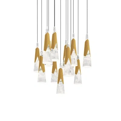Modern Forms Kilt Led Multi-light Pendant In Aged Brass