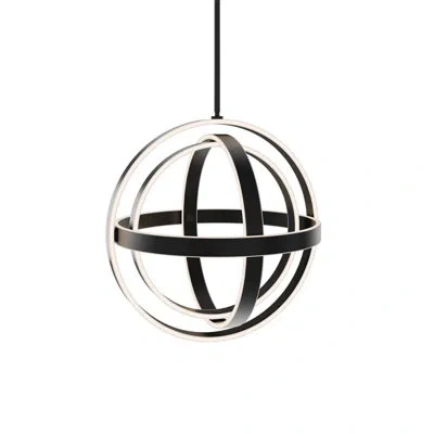 Modern Forms Kinetic 1-light Single Globe Led Pendant, 3500 Color Temperature In Black
