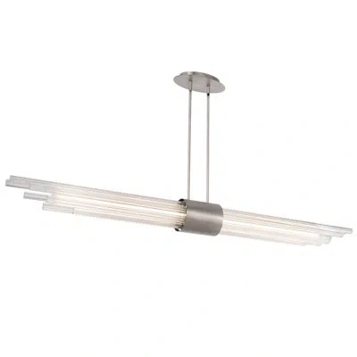 Modern Forms Luzerne 1 - Light Kitchen Island Modern Linear Led Pendant In Brushed Nickel