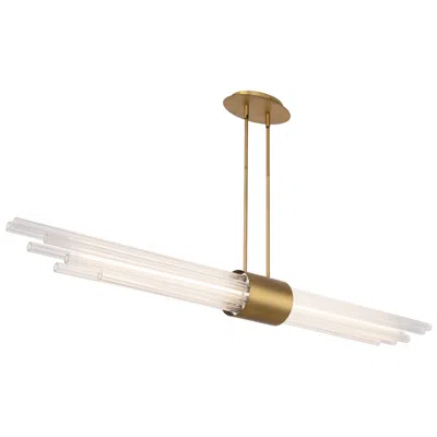 Modern Forms Luzerne 4.88"h X 56"w 1-light Linear Pendant In Aged Brass