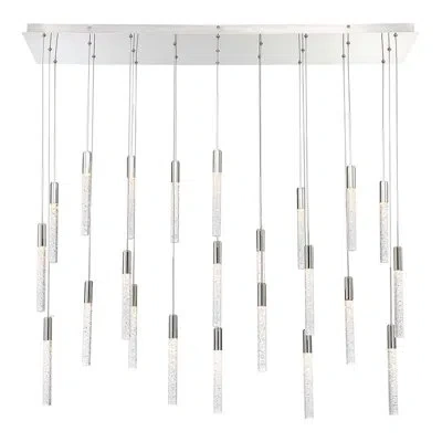 Modern Forms Magic Led Cluster Cylinder Pendant In Polished Nickel