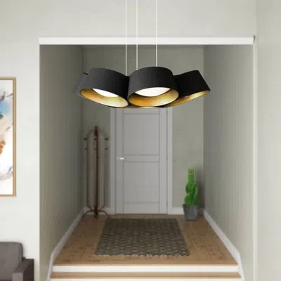 Modern Forms Marimba 7-light Drum Chandelier In Gold Leaf