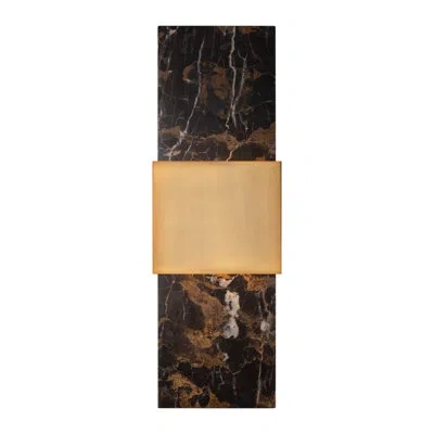 Modern Forms Mercer Aluminum Led Flush Mounted Sconce In Black,aged Brass