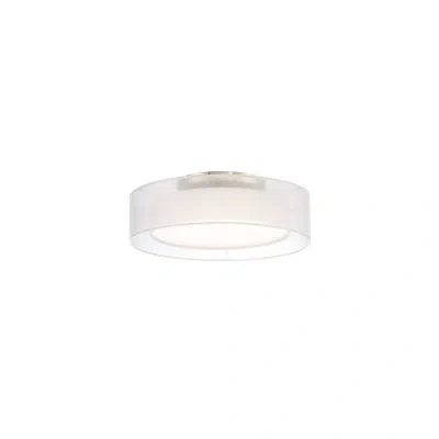 Modern Forms Metropolis Dimmable Led Semi Flush Mount Light With A Fabric Shade And Clear Glass Diffuser In Brushed Nickel