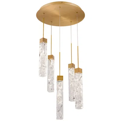 Modern Forms Minx 16 3/4" Wide Brass And Crystal 5-light Led Pendant