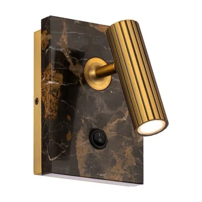 Modern Forms Nexus Aluminum Led Swing Arm In Clear,transparent Glass;noir,laiton Vieilli;black,aged Brass