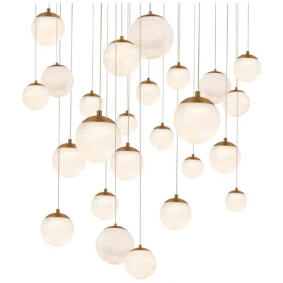 Modern Forms Pisces 25 Light 28in Led Square  Selectable Cct In Aged Brass