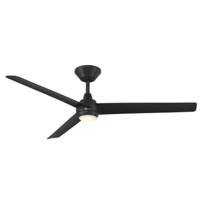 Modern Forms Pisces 3-blade Smart Ceiling Fan With 2700k-3000k-4000k-5000k Selectable Led Light Kit And Remote Co In Matte Black,matte Black