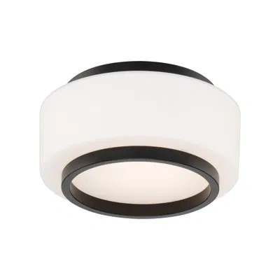 Modern Forms Preston 8" Dimmable Led Flush Mount Light With Opal Glass Shade And Built In Color Temperature Switc In Black