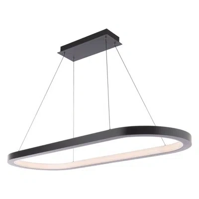 Modern Forms Racetrack 1 - Light Kitchen Island Linear Led Pendant In Black