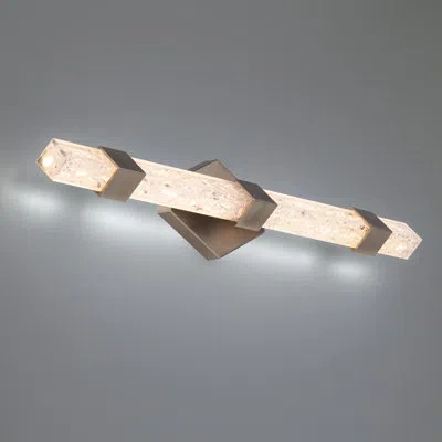 Modern Forms Regal 28" Dimmable Led Vanity Light With Crystal Shade In Brushed Nickel