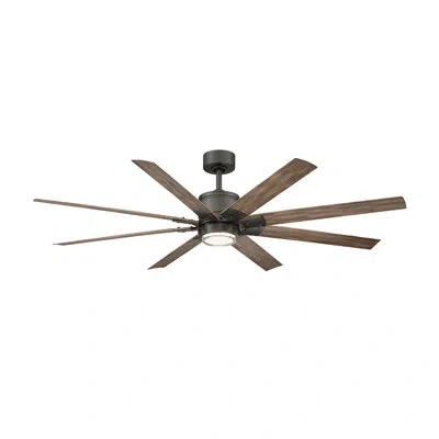 Modern Forms Renegade 8 - Blade Outdoor / Indoor Smart Ceiling Fan With Remote Control And Led Light Kit Included In Oil Rubbed Bronze Barn Wood