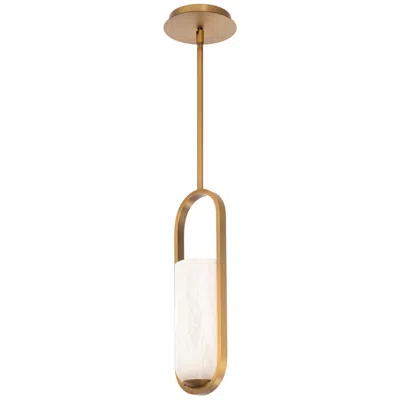 Modern Forms Rollins 4 3/4" Wide Aged Brass Led Oval Mini Pendant