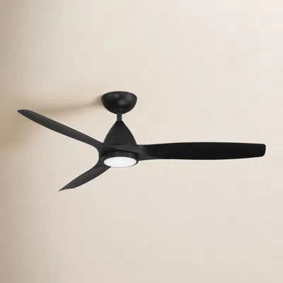 Modern Forms Skylark 3 - Blade Indoor/outdoor Smart Ceiling Fan With Adjustable Cct 2700k-3000k-4000k-5000k Led L In Matte Black,matte Black