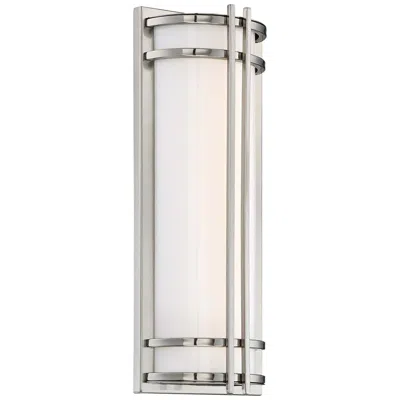 Modern Forms Skyscraper 18" High Stainless Steel Led Outdoor Wall Light In Silver