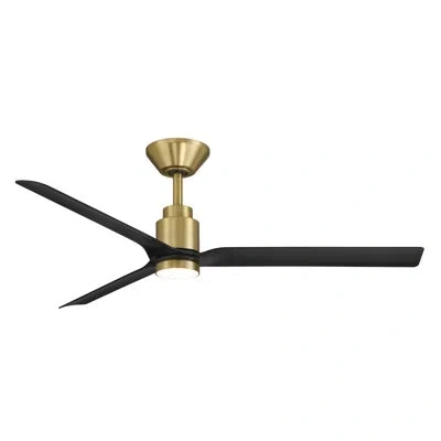 Modern Forms Smooth 3-blade Smart Ceiling Fan With 2700k-3000k-4000k-5000k Selectable Led Light Kit And Remote Co In Matte Black,soft Brass