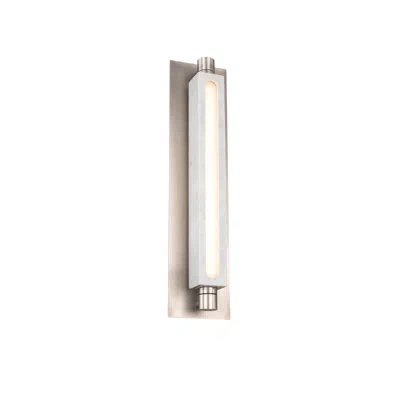 Modern Forms Stanchion Dimmable Led Wall Sconce, 3000k Color Temperature In Brushed Nickel;marbre Blanc;white Marble