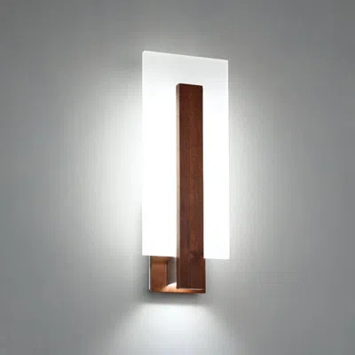 Modern Forms Stem 1-light Led Armed Sconce In Frosted;dark Walnut;noyer Foncé
