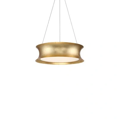 Modern Forms Tango 1 - Light Unique / Statement Drum Pendant In Gold Leaf