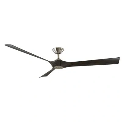 Modern Forms Torque Indoor/outdoor 3-blade Smart Ceiling Fan 70" And Remote Control, Works With Alexa And Ios Or  In Brushed Nickel,ebony
