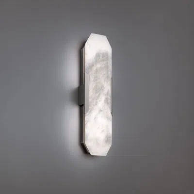 Modern Forms Toulouse Dimmable Led Flush Mounted Sconce With Spanish Alabaster In Antique Nickel