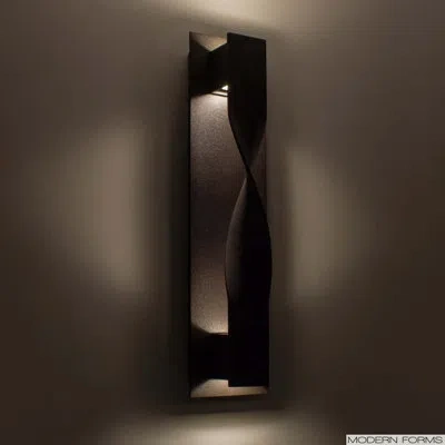 Modern Forms Twist Indoor/outdoor Dimmable Led Wall Light In Bronze