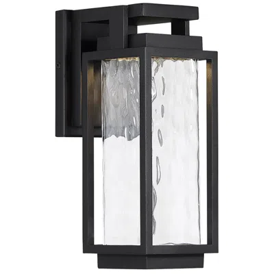 Modern Forms Two If By Sea 12" High Black Led Outdoor Wall Light