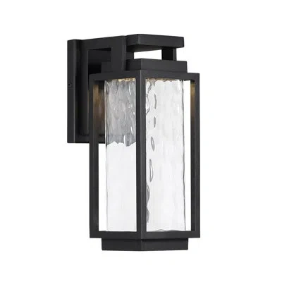 Modern Forms Two If By Sea Black Integrated Led Outdoor Armed Sconce In Matte Black;powder Coated Finish