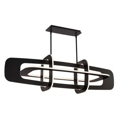 Modern Forms Vesta 1 - Light Kitchen Island Geometric Led Pendant In Black