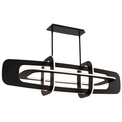 Modern Forms Vesta 14.13"h X 50.13"w 8-light Linear Chandelier In Black