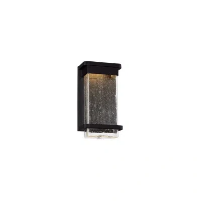 Modern Forms Vitrine 16.13" H Integrated Led Seeded Glass Outdoor Flush Mount In Black