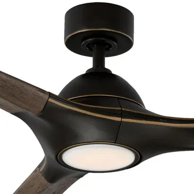 Modern Forms Woody 3 - Blade Outdoor/indoor Smart Propeller Ceiling Fan With Led Light Kit And Remote Control Inc In Oil Rubbed Bronze,dark Walnut