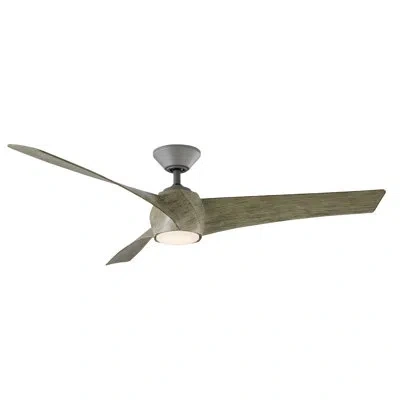 Modern Forms Wynd 5 - Blade Outdoor /indoor Smart Ceiling Fan With Remote Control And Led Light Kit Included, Wor In Graphite Weathered Wood