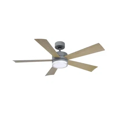 Modern Forms Wynd 5 - Blade Outdoor /indoor Smart Ceiling Fan With Remote Control And Led Light Kit Included, Wor In Graphite With Weathered Gray