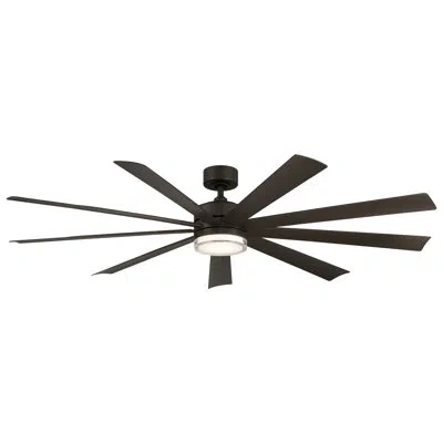 Modern Forms Wynd Xl 9 - Blade Outdoor/ Indoor Smart Ceiling Fan With Remote Control And Led Light Kit Included,  In Bronze