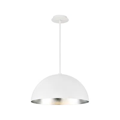 Modern Forms Yolo 18" Wide White And Silver Leaf Led Pendant Light