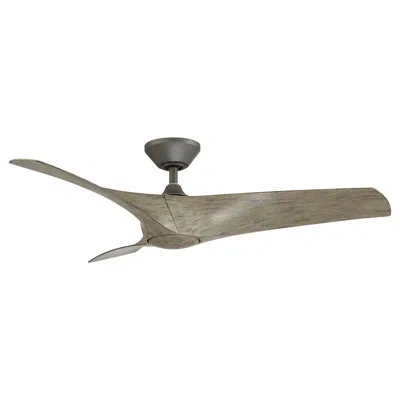Modern Forms Zephyr 3 - Blade Outdoor/indoor Smart Ceiling Fan With Remote Control And Light Kit With Selectable  In Graphite With Weathered Gray