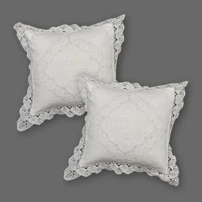 Modern Heirloom Alice Lace 2-piece Pillow Set In White